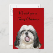 Caroling Kerstsjh Tzu Feestdagenkaart (Voorkant / Achterkant)