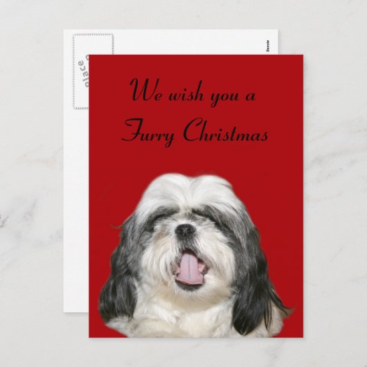 Caroling Kerstsjh Tzu Feestdagenkaart (Voorkant / Achterkant)