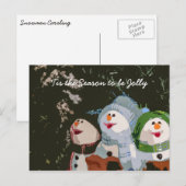 Caroling Kerstsnowmen Feestdagenkaart (Voorkant / Achterkant)