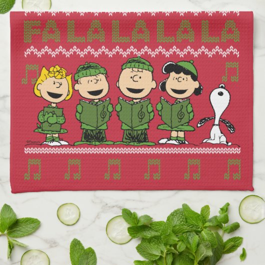 Caroling KerstSweater Graphic Theedoek (Gevouwen)