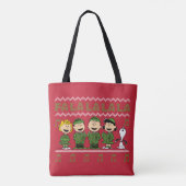 Caroling KerstSweater Graphic Tote Bag (Achterkant)