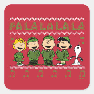 Caroling KerstSweater Graphic Vierkante Sticker