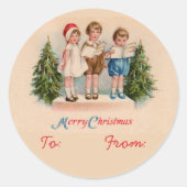 Caroling Kinder Gift Label Stickers (Voorkant)