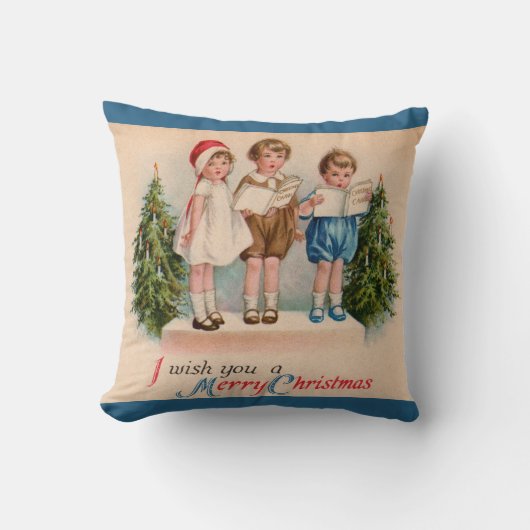 Caroling Kinder kerst Kussen (Voorkant)