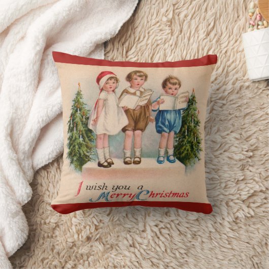 Caroling Kinder kerst Kussen (Deken)