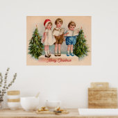 Caroling Kinder Kerst Poster (Keuken)