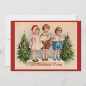 Caroling Kinder kerstfeestuitnodiging Kaart (Voorkant)