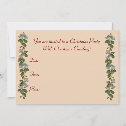 Caroling Kinder kerstfeestuitnodiging Kaart (Achterkant)