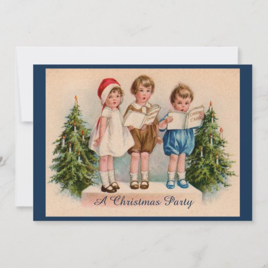 Caroling Kinder kerstfeestuitnodiging Kaart (Voorkant)