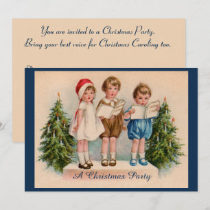 Caroling Kinder kerstfeestuitnodiging Kaart