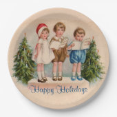 Caroling Kinder Vakantiepapier Borden Papieren Bordje (Voorkant)