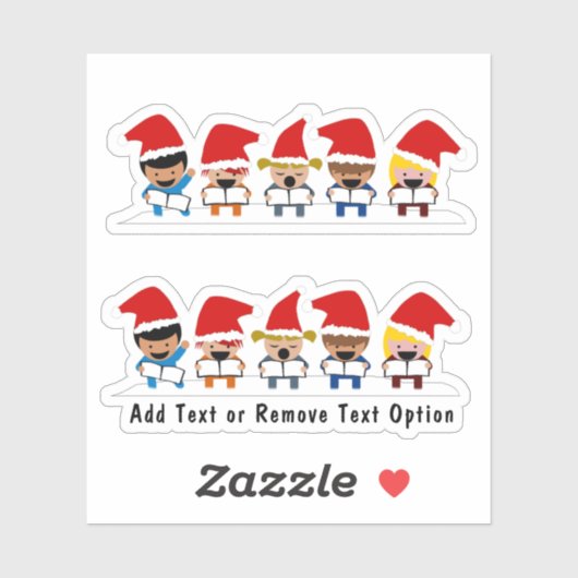 Caroling Kinderen Kerstmis Sticker (Vel)