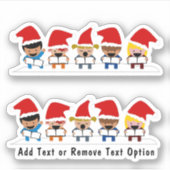 Caroling Kinderen Kerstmis Sticker (Voorkant)