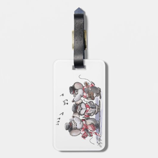 Caroling met Mic, Mac & Moe Bagagelabel (Achterkant verticaal)