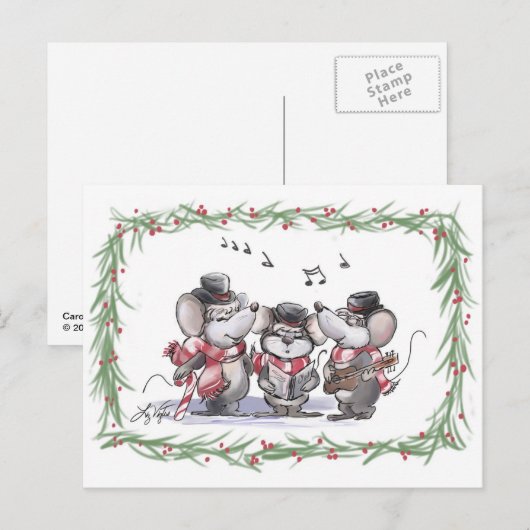 Caroling met Mic, Mac & Moe Briefkaart (Voorkant / Achterkant)