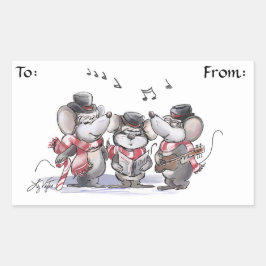 Caroling met Mic, Mac & Moe Gift Label Stickers