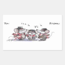 Caroling met Mic, Mac & Moe Gift Label Stickers