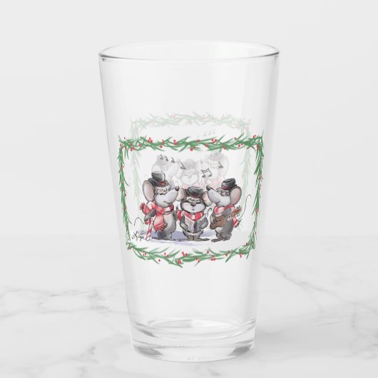 Caroling met Mic, Mac & Moe Glass Cup Glas (Achterkant)