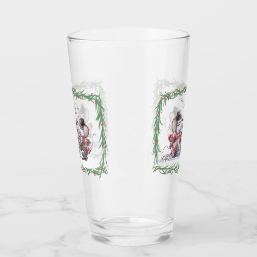 Caroling met Mic, Mac & Moe Glass Cup Glas (Links)