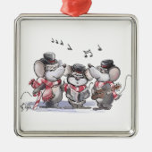 Caroling met Mic, Mac & Moe Square Ornament (Voorkant)