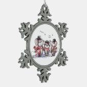 Caroling Mic, Mac & Moe Pewter Sneeuwvlok Ornament (Links)