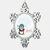 Caroling Penguin Tin Sneeuwvlok Ornament (Rechts)