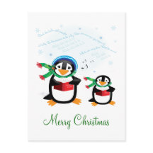 Caroling Penguins - Deck de Hallen Briefkaart