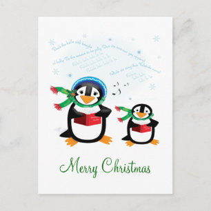 Caroling Penguins - Dek het Briefkaart van de Hall