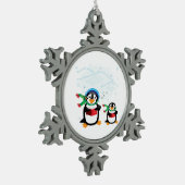 Caroling Penguins Tin Sneeuwvlok Ornament (Links)