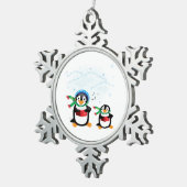 Caroling Penguins Tin Sneeuwvlok Ornament (Rechts)