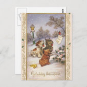 Caroling Pups Briefkaart (Voorkant / Achterkant)