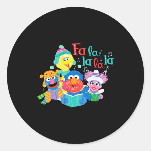 Caroling Sesame Street  Ronde Sticker (Voorkant)