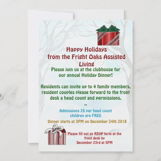 Caroling Snowman CUSTOM PARTY Kaart (Achterkant)