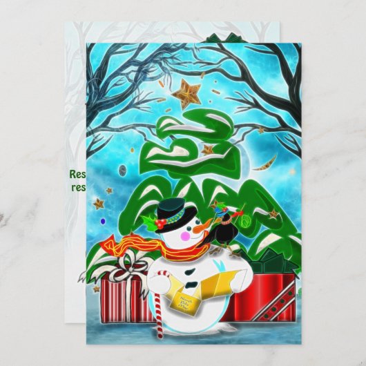 Caroling Snowman CUSTOM PARTY Kaart (Voorkant / Achterkant)