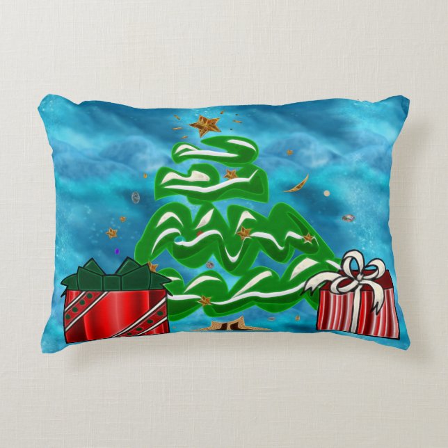 Caroling Snowman Decoratief Kussen (Voorkant)