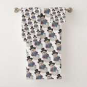 Caroling Snowman Kerstmis/Winter Towel Set Bad Handdoek (Insitu)