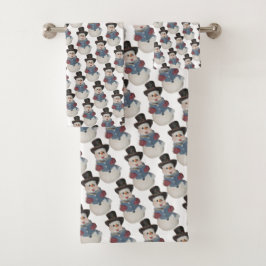 Caroling Snowman Kerstmis/Winter Towel Set Bad Handdoek