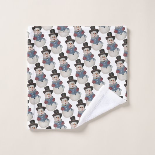Caroling Snowman Kerstmis/Winter Towel Set Bad Handdoek (Wasdoekje)