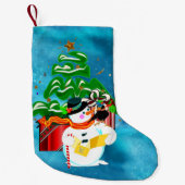 Caroling Snowman Kleine Kerstsok (Voorkant)