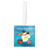 Caroling Snowman Kubus Ornament (Voorkant)