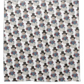 Caroling Snowman Winter Shower Curtain Douchegordijn (Voorkant)