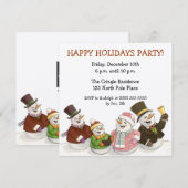 Caroling Snowmen Holiday Party Uitnodigingen (Voorkant / Achterkant)