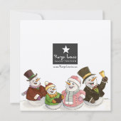 Caroling Snowmen Holiday Party Uitnodigingen (Achterkant)