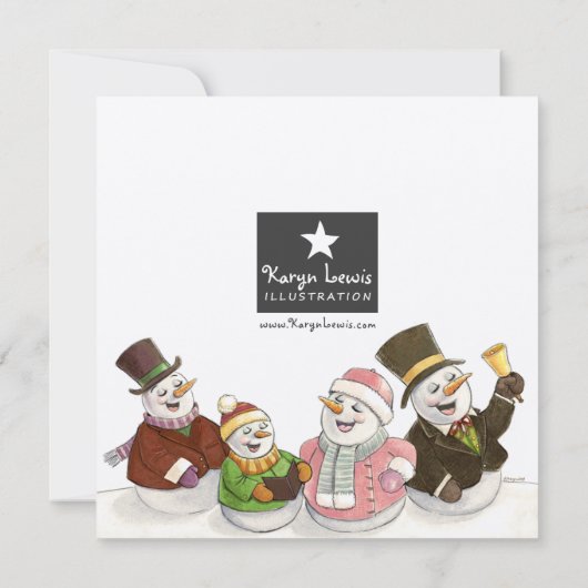Caroling Snowmen Holiday Party Uitnodigingen (Achterkant)