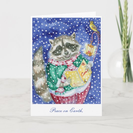 "Caroling" Vakantie Kaart (Voorkant)