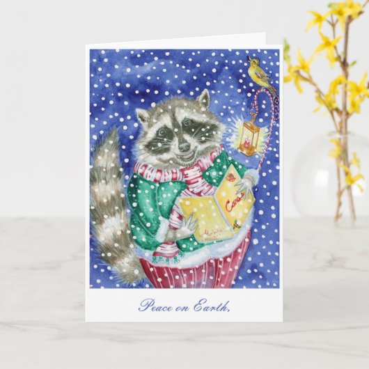 "Caroling" Vakantie Kaart (Gele Bloem)