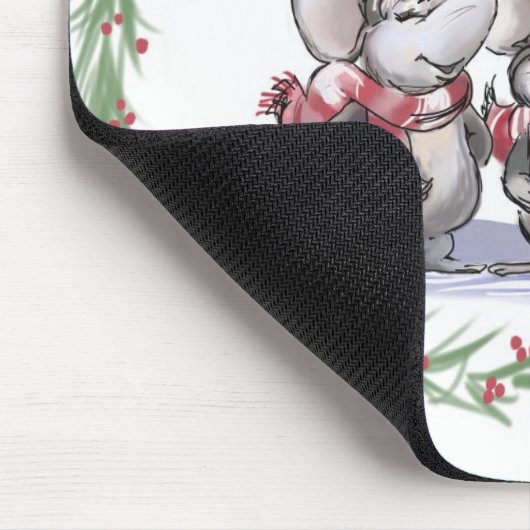 Caroling with Mic, Mac & Moe Mousepad Muismat (Hoek)