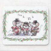 Caroling with Mic, Mac & Moe Mousepad Muismat (Voorkant)