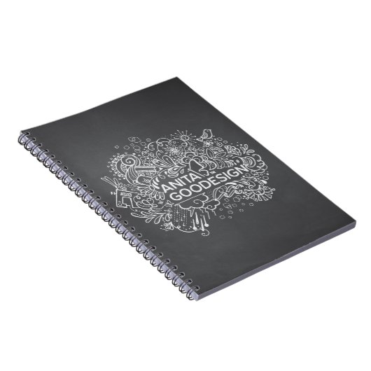 Carol's Doodles Spiral Notebook (zwart) Notitieboek (Rechterzijde)