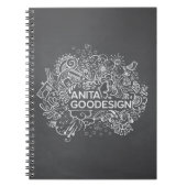 Carol's Doodles Spiral Notebook (zwart) Notitieboek (Voorkant)